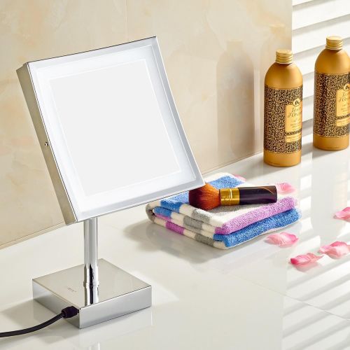  GURUN 8.5 inch Square Makeup Mirror with Lights Led 3x Magnification,Chrome Finish M2205D(8.5in,3)