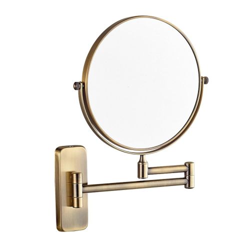 GURUN 8-Inch Double-Sided Wall Mount Makeup Mirrors with 10x Magnification, Antique Brass Finished M1406K(8 inch10Magnification)