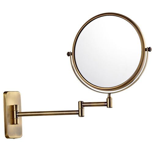  GURUN 8-Inch Double-Sided Wall Mount Makeup Mirrors with 10x Magnification, Antique Brass Finished M1406K(8 inch10Magnification)