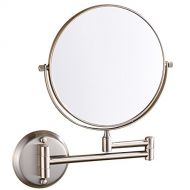 GuRun Wall Mount Vanity Makeup Mirror with 10x Magnification Brush Nickel,Two-Sided Manifying Mirror, 8 Inch, M1306N (8 Inches,10x)