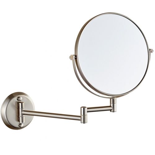  GuRun Wall Mount Vanity Makeup Mirror with 10x Magnification Brush Nickel,Two-Sided Manifying Mirror, 8 Inch, M1306N (8 Inches,10x)