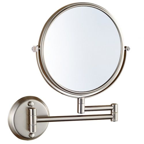  GuRun Wall Mount Vanity Makeup Mirror with 10x Magnification Brush Nickel,Two-Sided Manifying Mirror, 8 Inch, M1306N (8 Inches,10x)