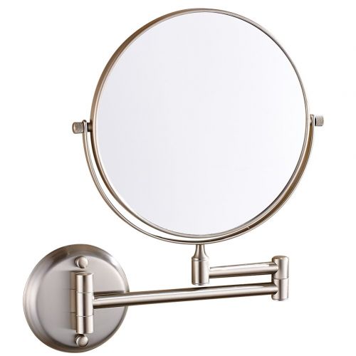  GuRun Wall Mount Vanity Makeup Mirror with 10x Magnification Brush Nickel,Two-Sided Manifying Mirror, 8 Inch, M1306N (8 Inches,10x)