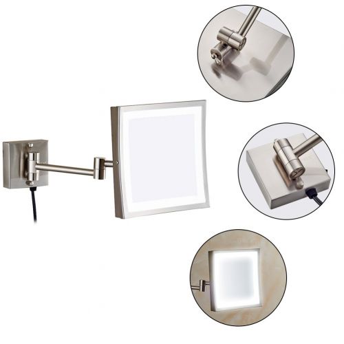  GURUN 8.5-Inch Adjustable LED Lighted Wall Mount Makeup Mirror with 3X Magnification,Oil-Rubbed Bronze Finish M1802DO(8.5in,3X)