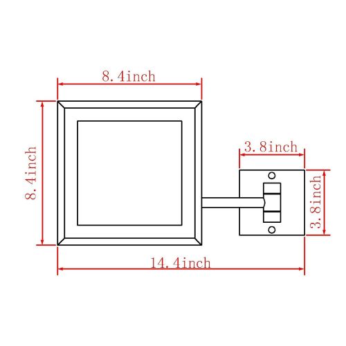  GURUN 8.5-Inch Adjustable LED Lighted Wall Mount Makeup Mirror with 3X Magnification,Oil-Rubbed Bronze Finish M1802DO(8.5in,3X)