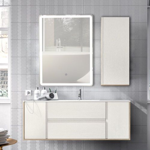  GURUN Vertical LED Wall Mounted Lighted Bathroom Mirror with Touch Button,Dimmer and Defogger | Wall Mount Vertical or Horizontal Installation | 17005((31.5 x 24)