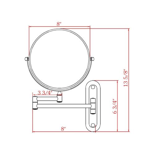  GURUN Wall Mount Magnifying Mirror Brushed Nickel Finish with 10x Magnification,8-Inch Two-Sided Swivel M1206N(8in,10x)