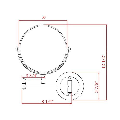  GURUN 8 Inch Double Sided Wall Mounted Makeup Mirror with 10x Magnification,Gold Finish M1306J (8in,10x)