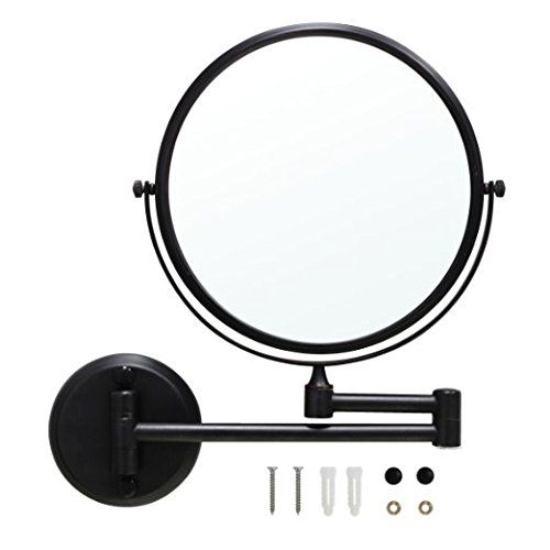  GURUN Wall Mount Makeup Mirror Oil Bronze Finish with 10X Magnification,Dual Sided, Copper 12 Inches Arm M1306O(8in,10x)