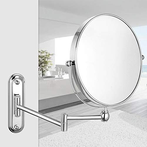  [아마존핫딜][아마존 핫딜] GURUN 10x Magnification Wall Mounted Mirror Swing ArmTwo Sided,8 Inch, Solid Bathroom Mirrors Wall Mounted Chrome Finish M1207(8in,10x)