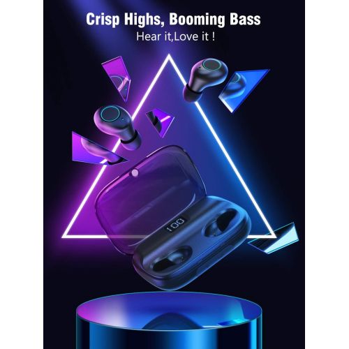 [아마존 핫딜]  [아마존핫딜]Bluetooth Earbuds GUSGU Wireless Earbuds Deep Bass Earphones Noise Cancelling Waterproof Wireless Bluetooth Headphones 145H Cycle Playtime(Auto Pairing,Binaural Call,4000mAh LED Di