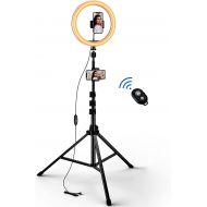 [아마존베스트]10.2 Selfie Ring Light, GUSGU Mini LED Camera Light Dimmable Desktop Circle Lamp with Cell Phone Holder and Tripod Stand for YouTube Video/Makeup Live Stream/TikTok …