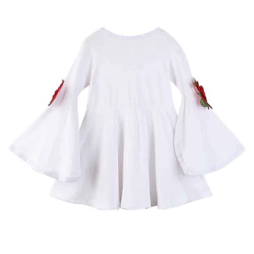  GUTTEAR Infant Baby Girls Flare Sleeve Embroidery Floral Princess Dress Outfits