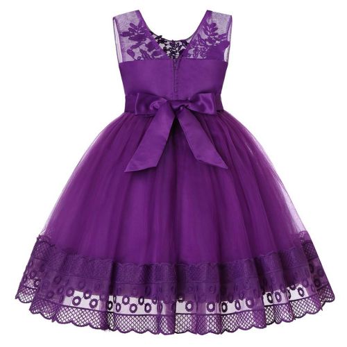  GUTTEAR Children Kid Bow Lace Princess Floral Tutu Formal Princess Dress Clothes