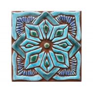 /GVEGA Morocco tile, hand paint tile, ceramic tile, Decorative tile, Moroccan #1, 15cm, square, Turquoise