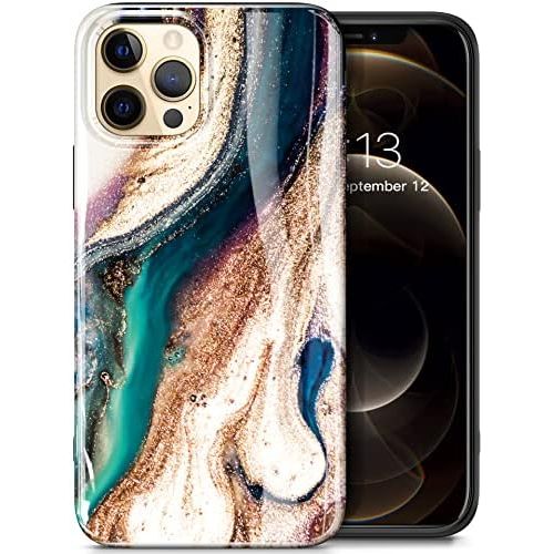  [아마존베스트]GVIEWIN Aurora Lite Series Case Compatible with iPhone 12 Pro 6.1” 2020/Compatible with iPhone 12 6.1” 2020, Ultra Slim Thin Glossy Soft Marble TPU Shockproof Scratch-Proof Phone C