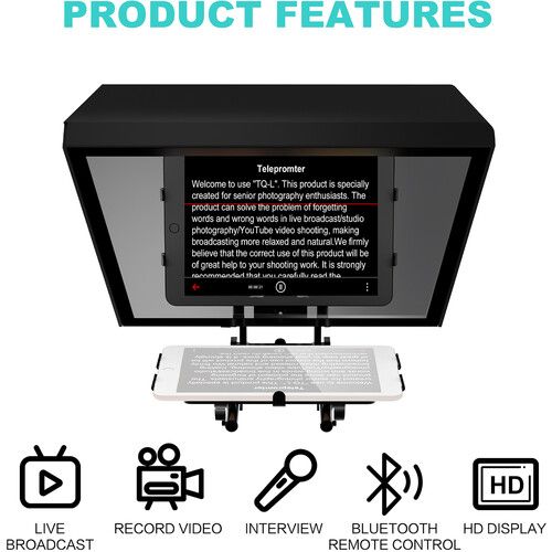  GVM Teleprompter for Tablets and Smartphones with Bluetooth Remote and App