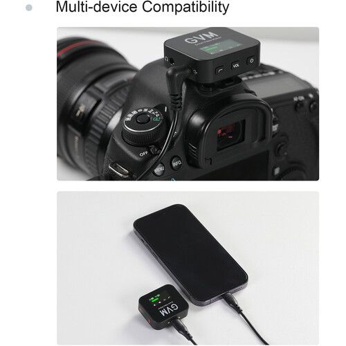  GVM GVM-MIC LM2 2-Person Wireless Microphone System for Cameras and Smartphones (2.4 GHz)