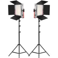 GVM LED Light Panels Studio Soft Video Light Bi-Color 2-Pack with Stand MB832-2L