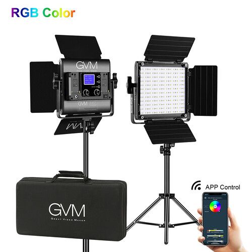  GVM 800D-RGB LED Light Panel (2-Light Kit)