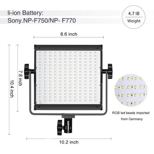  GVM 800D-RGB LED Light Panel (2-Light Kit)