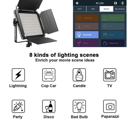  GVM 1000D RGB LED Light Panel (3-Light Kit)