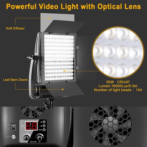  GVM LT-50S Bi-Color LED Video 2-Light Kit