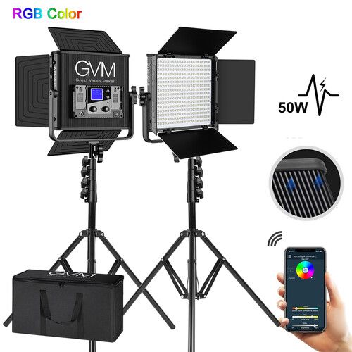  GVM 50RS RGB LED Light Panel (2-Light Kit)