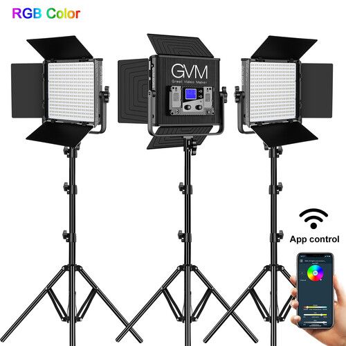  GVM 50RS RGB LED Light Panel (3-Light Kit)