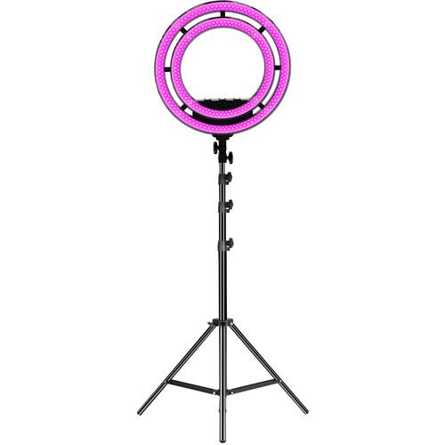  GVM RGB LED Soft Double Ring Light Kit (18