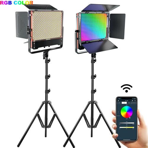  GVM 50SM Double-Sided Bi-Color & RGB LED Light Panel (2-Light Kit)