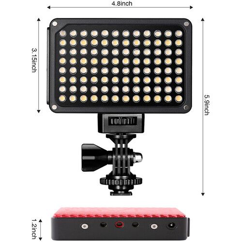  GVM Variable-Color On-Camera LED Light Kit with Mini Tripod & Suction Mount