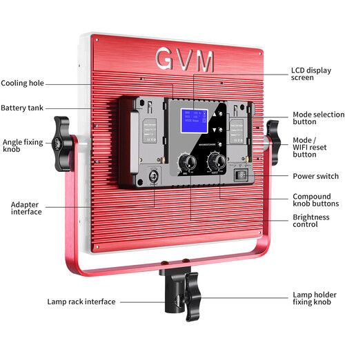  GVM RGB LED Soft Video Light Panel Kit R50R288-2L