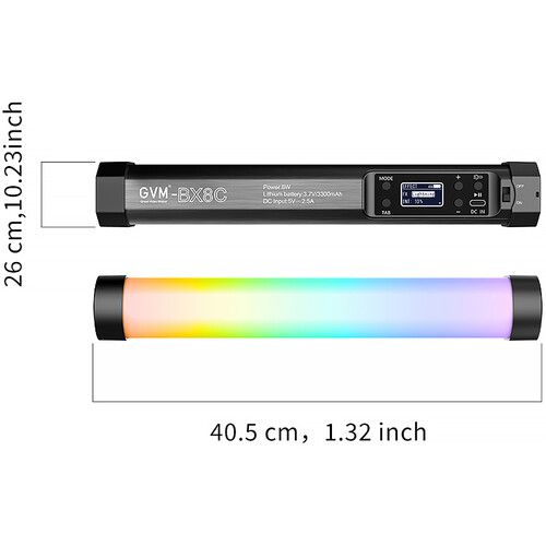  GVM BX8C RGB LED Tube Light (15.9