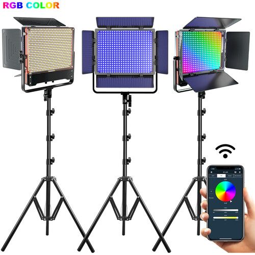  GVM 50SM Double-Sided Bi-Color & RGB LED Light Panel (3-Light Kit)