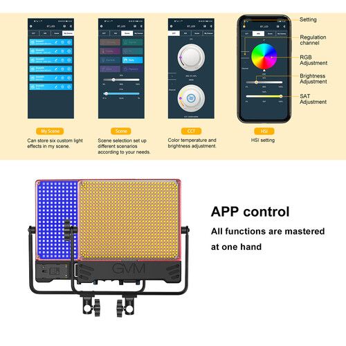  GVM 50SM Double-Sided Bi-Color & RGB LED Light Panel (3-Light Kit)