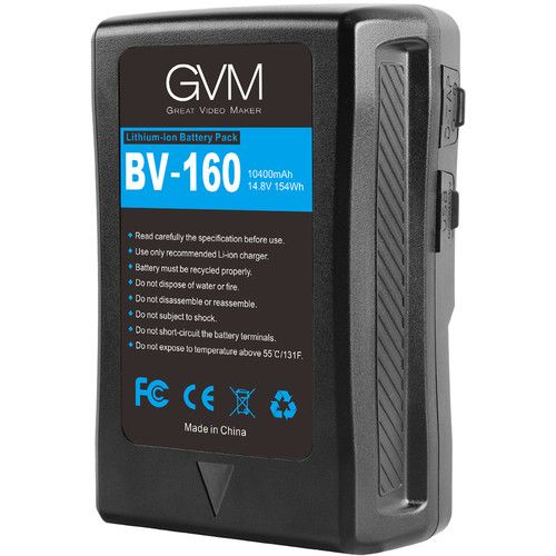  GVM V-Mount Battery with D-Tap and DC Outputs BV-160