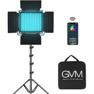 GVM RGB LED Video Light, 800D Studio Light with APP Control Lighting Kit Photography Light 1 Pack with 8 Kinds Scene Lights, 3200-5600K CRI 97 LED Panel Light for YouTube Studio, Video, Portrait