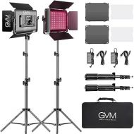 GVM RGB LED Video Light with Bluetooth Control, 60W Photography Studio Lighting Kit with Stands, 2-Packs 880RS Dimmable Led Panel Light for YouTube, Streaming, Gaming, 8 Applicable Scenes, CRI97