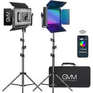 GVM RGB LED Video Light with Lighting Kits, 680RS 50W Led Panel Light with Bluetooth Control, 2 Packs Photography Lighting for YouTube Studio, Video Shooting, Gaming, Streaming, Conference