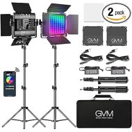 GVM RGB LED Panel Video Light, Photography Lighting with APP Control, 800D Video Lighting Kit for YouTube Studio, Gaming, Streaming, Conference, 8 Kinds of Scene Lights, CRI 97, 2 Packs