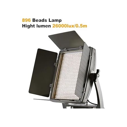  GVM Dimmable Bi-Color 900D LED Video Light and Stand Lighting Kit, with APP Intelligent Control System/CRI97 Dimmable 3200-5600K fo YouTube Studio Photography/Outdoor Video Shooting Lighting (1 Packs)
