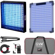 GVM 200W Flexible Led Panel Light Mat with Bluetooth Control, 360 Full Color RGB Video Light with Softbox, 2000K-10000K Foldable Photography Light, 16 Kinds Lighting Scene, 1400pcs Led Beads
