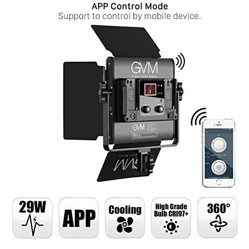  [아마존 핫딜]  [아마존핫딜]GVM Great Video Maker GVM 2 Pack LED Video Lighting Kits with APP Control, Bi-Color Variable 2300K~6800K with Digital Display Brightness of 10~100% for Video Photography, CRI97+ TLCI97 Led Video Light P