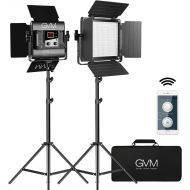 [아마존핫딜][아마존 핫딜] GVM Great Video Maker GVM LED Video Light, Dimmable Bi-Color, Photography Lighting with APP Control, Video Lighting Kit for YouTube Outdoor Studio, 2 Packs Led Panel Light, 2300K-6800K, CRI 97+