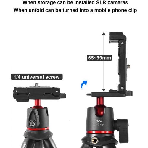 GVM Great Video Maker GVM Phone Tripod,Portable and Flexible Smartphone Tripod Compatible with iPhone/Android/Camera/GoPro