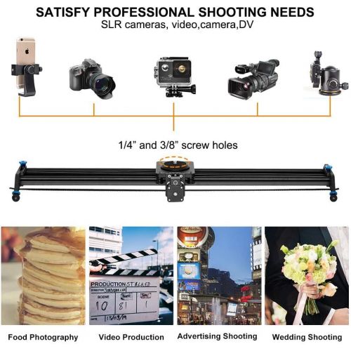  GVM Great Video Maker GVM Motorized Camera Slider, 31 Aluminum Alloy Track Dolly Rail Camera Slider with Tracking Shooting, 120 Degree Panoramic Shooting and Time-Lapse Photography for Most DSLR Cameras