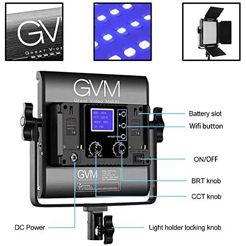  [아마존베스트]GVM Great Video Maker GVM RGB Led Video Light, 2PCS Video Lighting Kit with APP Control, 40W Photography Lighting Led Panel Light with 8 Kinds of The Scene Lights for Studio YouTube, 3200K-5600K, CRI 97