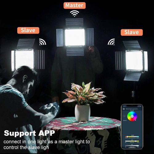  [아마존베스트]GVM Great Video Maker GVM RGB Led Video Light, 2PCS Video Lighting Kit with APP Control, 40W Photography Lighting Led Panel Light with 8 Kinds of The Scene Lights for Studio YouTube, 3200K-5600K, CRI 97