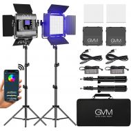 [아마존베스트]GVM Great Video Maker GVM RGB LED Video Light, Photography Lighting with APP Control, 800D Video Lighting Kit for YouTube Studio, 2 Packs Led Panel Light, 3200K-5600K, 8 Kinds of The Scene Lights, CRI 9